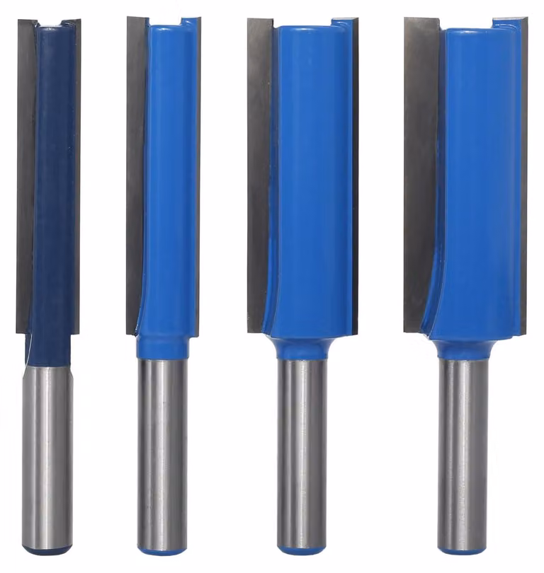 4 frese a scanalatura con gambo da 8 mm, a due taglienti, diametro 10 mm/12 mm/18 mm/20 mm, altezza di taglio 50 mm