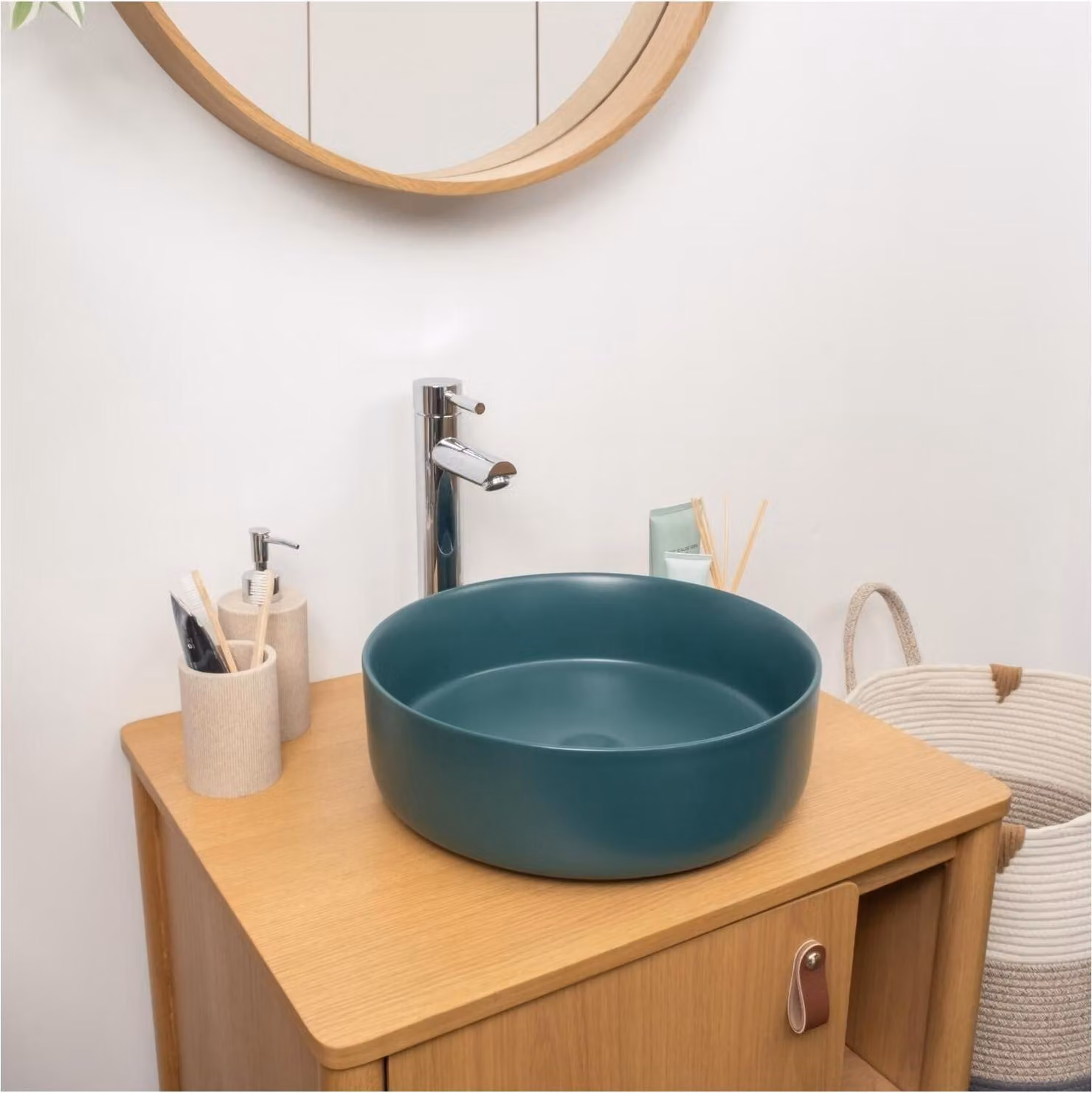 Lavabo da appoggio tondo 36 x 36 cm DIEGO