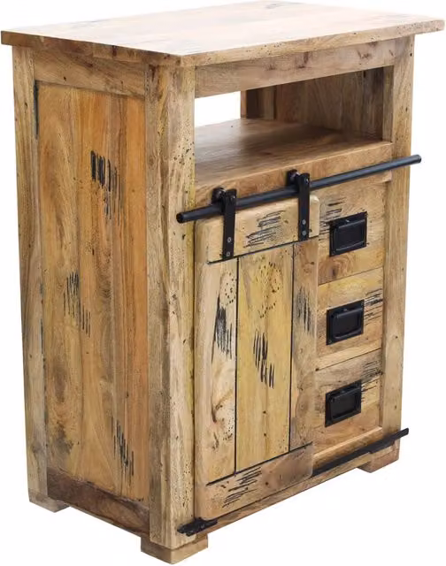 Mobiletto per soggiorno Industrial in Legno cm 70x45x90 - RICK