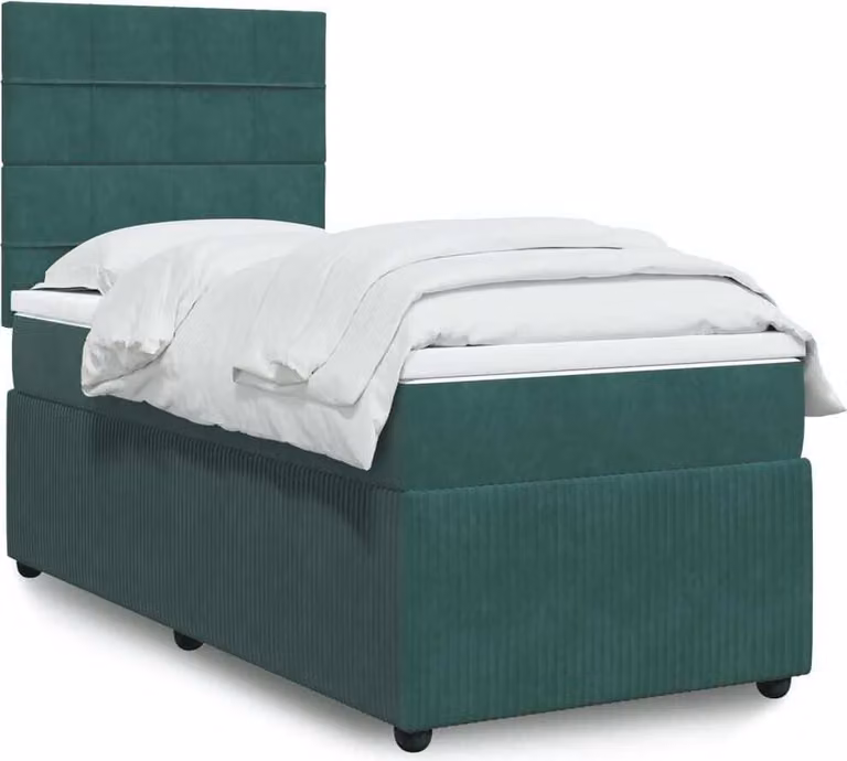 Maison Exclusive - Giroletto a Molle con Materasso Verde Scuro 80x200 cm Velluto