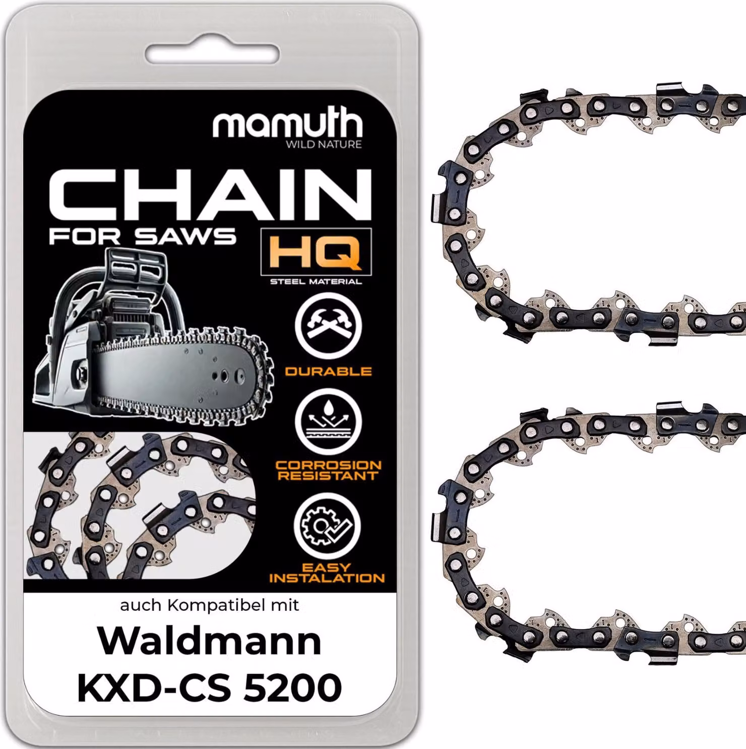 2x catena per motosega 40cm 1,5mm 0,325" 66TG per Waldmann KXD-CS 5200
