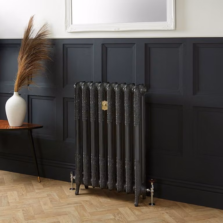 Radiatore Tradizionale in Ghisa - 2 Colonne - Finitura Grigio Scuro Railings di Farrow & Ball - 950 x 334 x 205mm - Charlotte