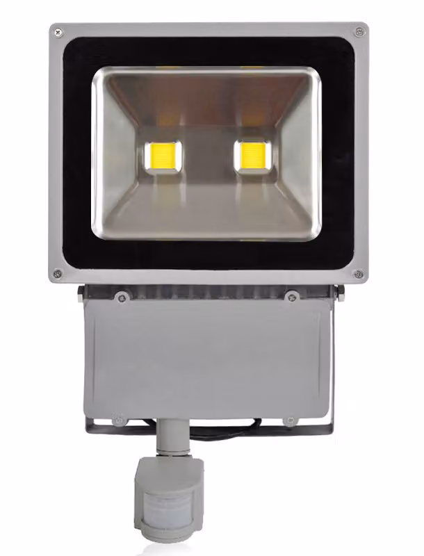 Faretto LED da 100 W con sensore di movimento PIR, Greenmigo bianco freddo impermeabile IP65 illuminazione di sicurezza super luminosa per giardino, cortile, magazzino, piazza, cartellone pubblicitario