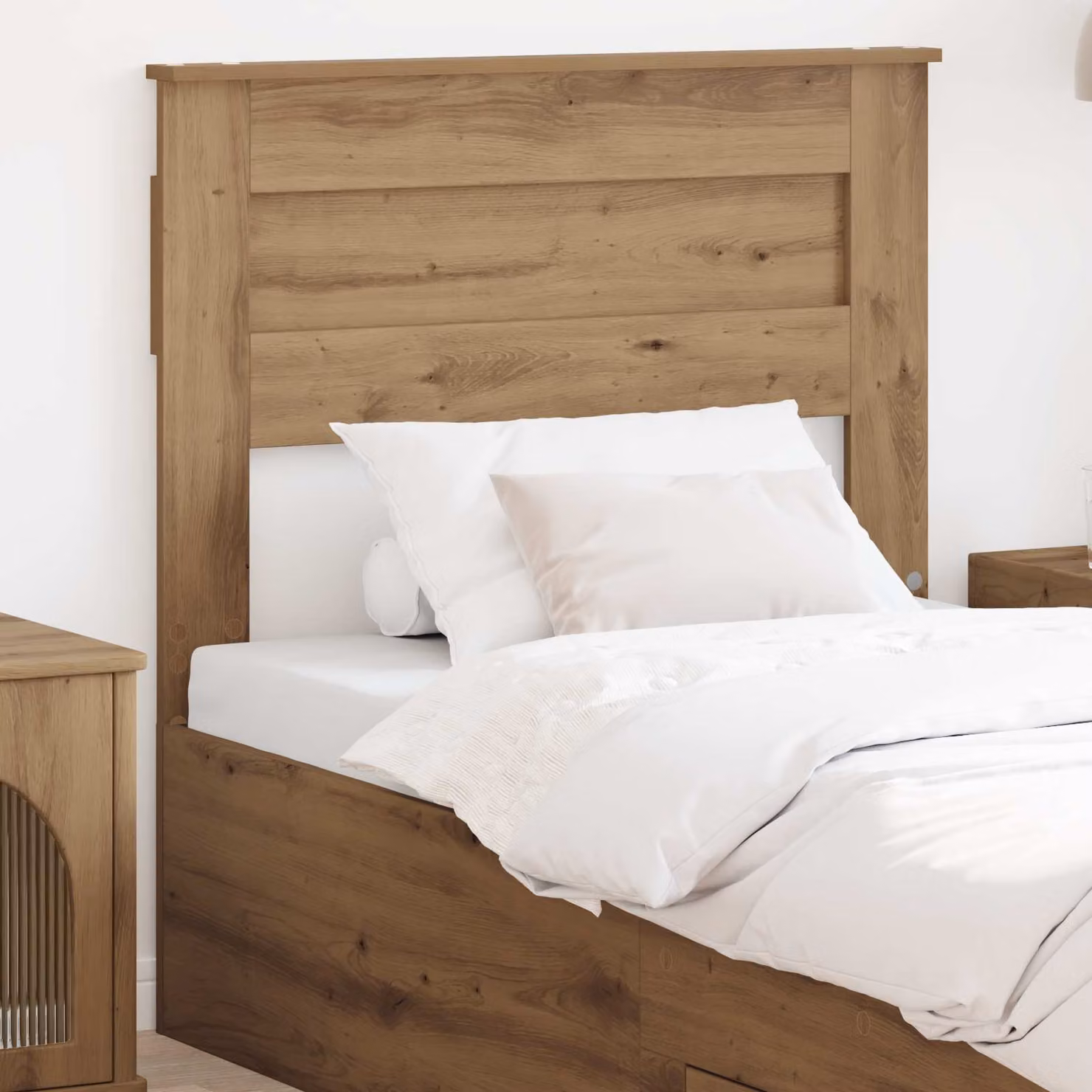 Testiera per letto vidaXL in legno ingegnerizzato color rovere, stile minimalista