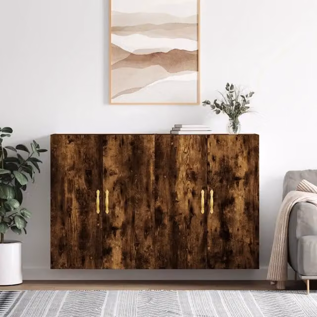 Set di mobili a parete vidaXL in legno rovere marrone, L: 69,5 cm, P: 34 cm, H: 90 cm