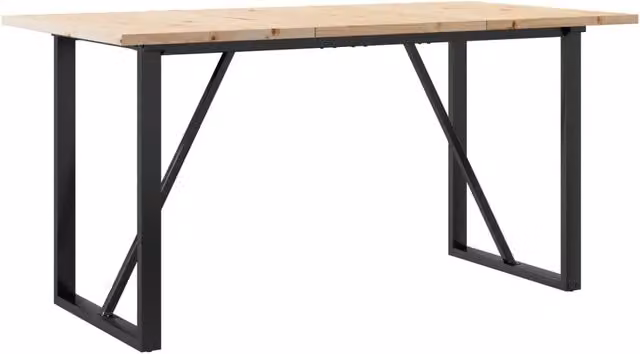 Tavolo da pranzo e da cucina rettangolare in legno di pino e metallo marrone, L: 160 cm, P: 80 cm, H: 75,5 cm