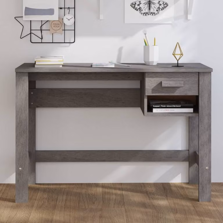 Maison Exclusive - Scrivania HAMAR, grigio chiaro, 110x40x75 cm, realizzata in legno massello di pino