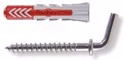 Set di 12 tasselli bimateriale Fischer Duopower 6 C 8 K con gancio corto, colore grigio e rosso, lunghezza 30 mm
