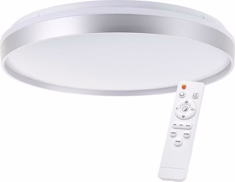 Lampada da soffitto Brilliant LED Britt argento/bianco Ø46cm 36W 4500lm CCT 3000K-6500K dimmerabile telecomando timer
