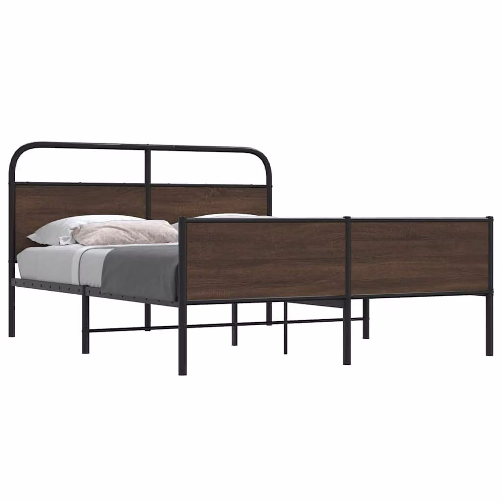 vidaXL Giroletto in Metallo Rovere Marrone L/P/H: 200 x 150 x 100 cm