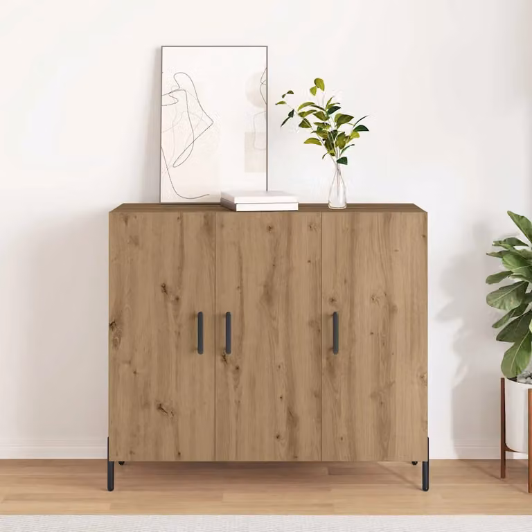 Credenza moderna vidaXL in legno marrone per soggiorno e sala da pranzo L/P/H: 90 x 34 x 80 cm