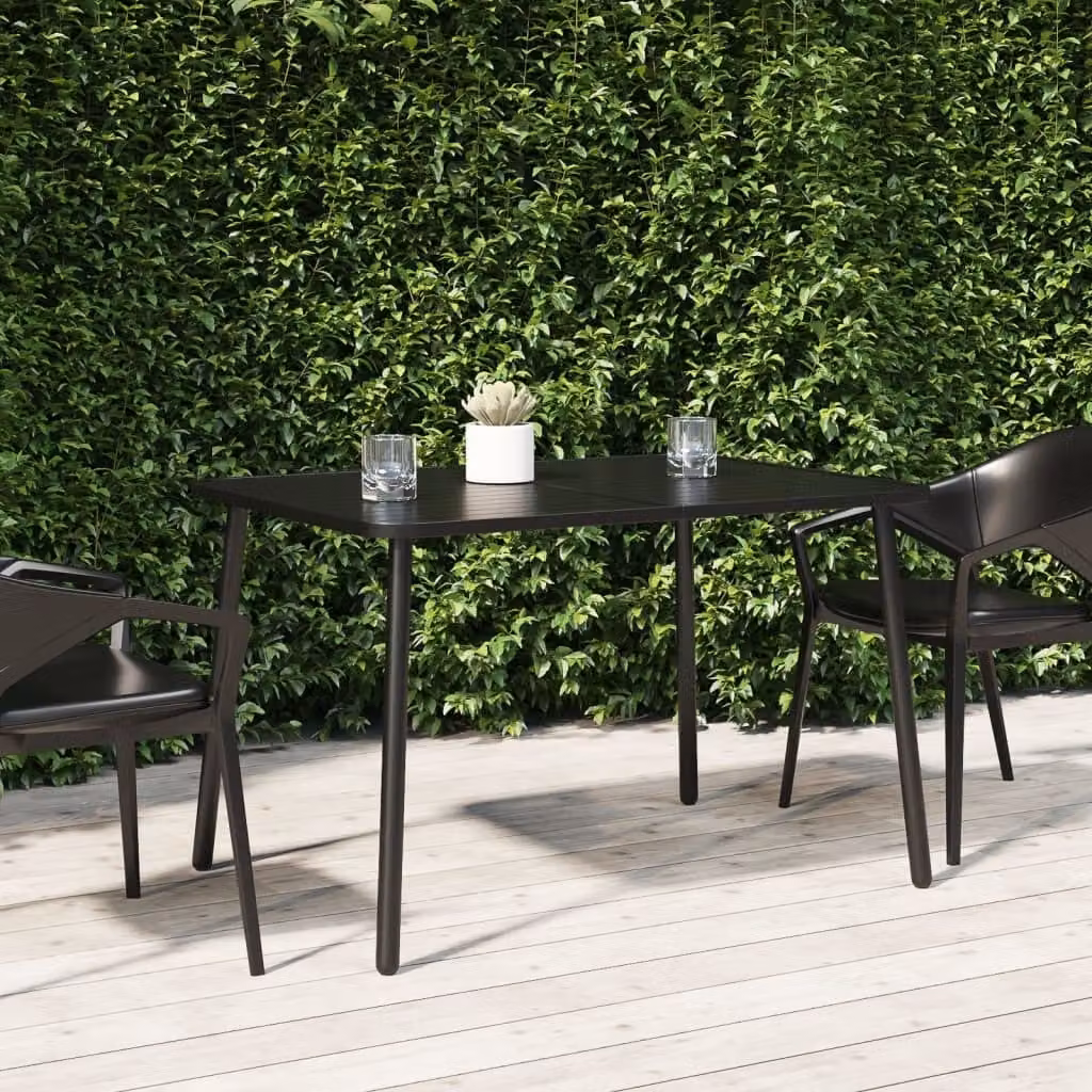 The Living Store tavolo da giardino antracite 110x80x71 cm in acciaio