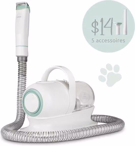 Set per la cura degli animali domestici, bianco e verde, completo
