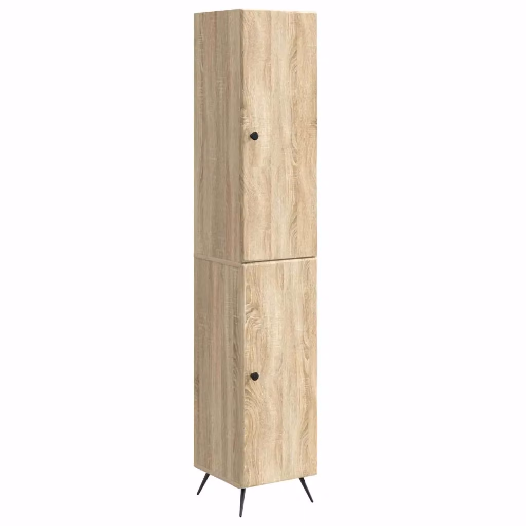 Set di 2 armadi moderni vidaXL in legno MDF color rovere marrone per soggiorno o ufficio in casa – 2