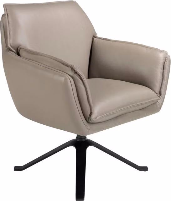 Poltrona girevole in pelle grigio scuro
