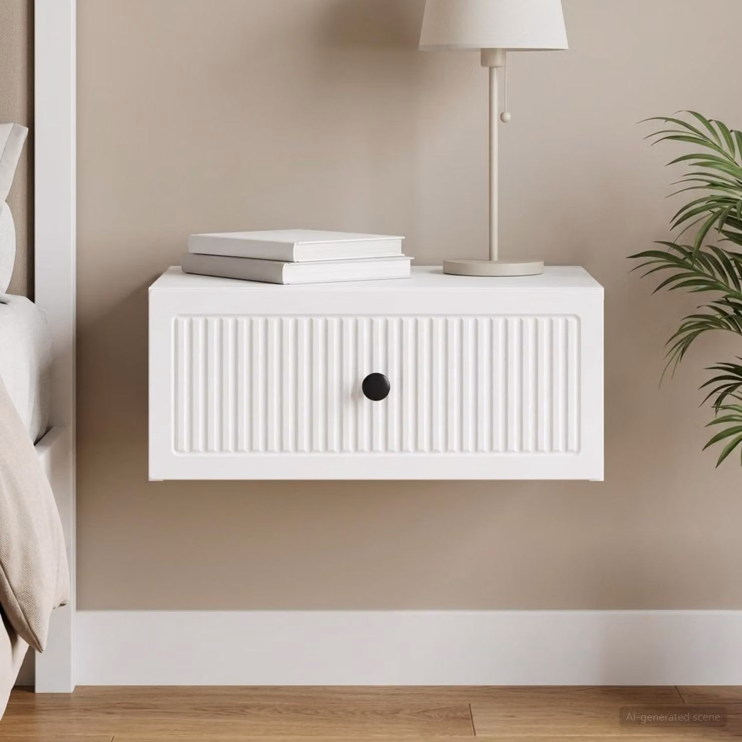 Armadio da notte vidaXL bianco lucido in legno ingegnerizzato L: 49 cm, P: 34,5 cm, H: 20 cm
