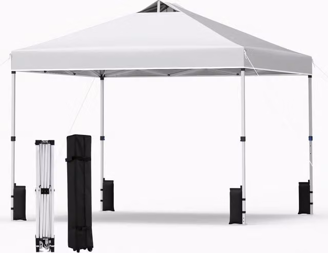 Tenda a gazebo DESIGN IN con installazione istantanea, colore argento e bianco, L: 300 cm, P: 300 cm, H: 270 cm – 1