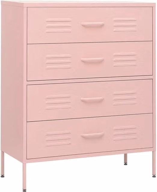Cassettiera Rosa 80x35x101,5 cm in Acciaio CFW1486361