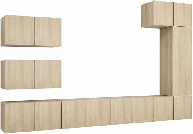 Set di Mobili Porta TV 8 pz | Armadietto TV | Mobile Porta TV Rovere Sonoma in Legno Multistrato