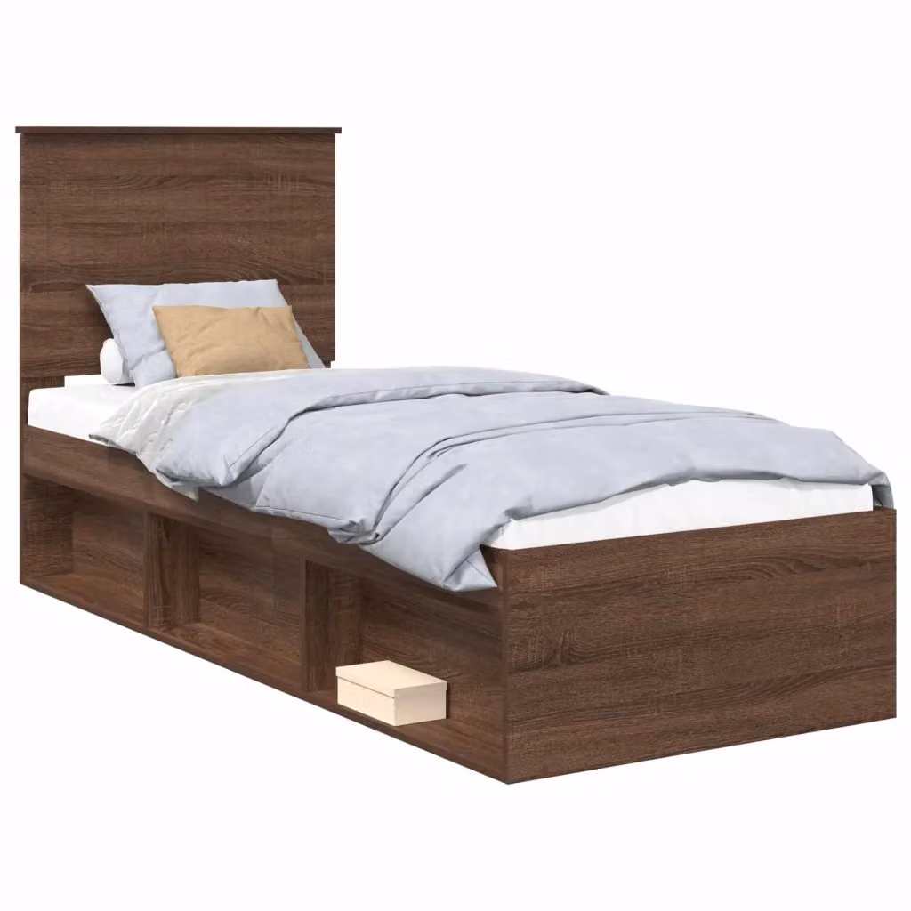 Struttura letto in pino massello vidaXL colore marrone con doghe in legno L: 75 cm, P: 190 cm, H: 200 cm – 2