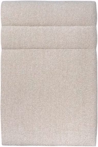 Testiera in tessuto bouclé beige chiaro con linee L90 cm