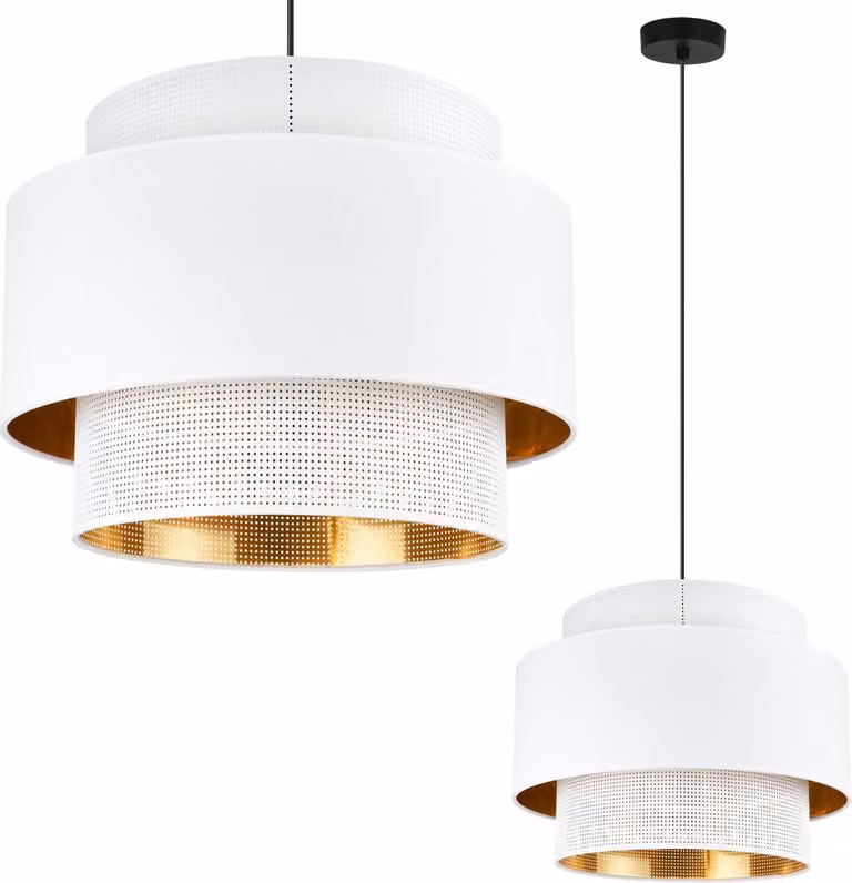Asti Trio Lampada A Sospensione Oro Bianco 40Cm Maglia