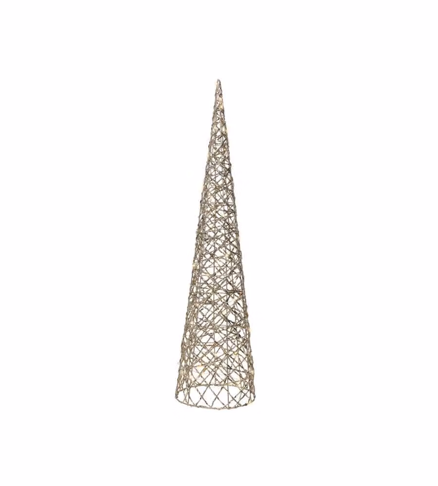 Lumineo Albero Decorativo Metallo 80 cm con 40 Luci LED Oro