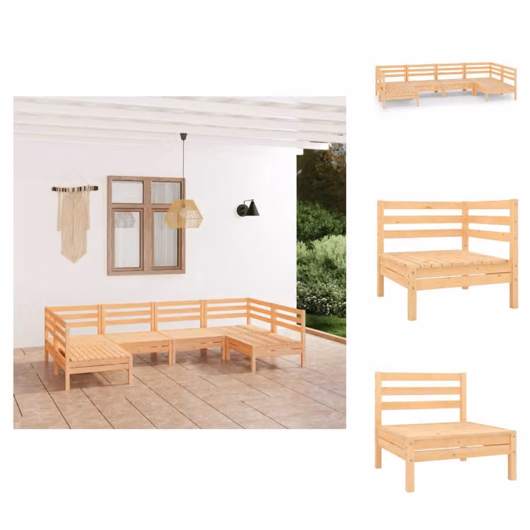 vidaXL Set di 6 pezzi da giardino in pino massiccio - Set di mobili da giardino