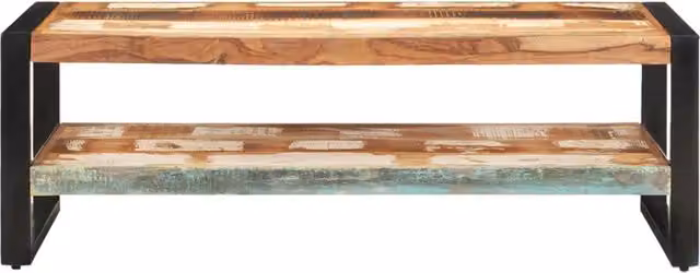 Tavolino da salotto rettangolare vidaXL in legno di teak e mango marrone stile rustico L: 120 cm, P: 60 cm, H: 40 cm – 1