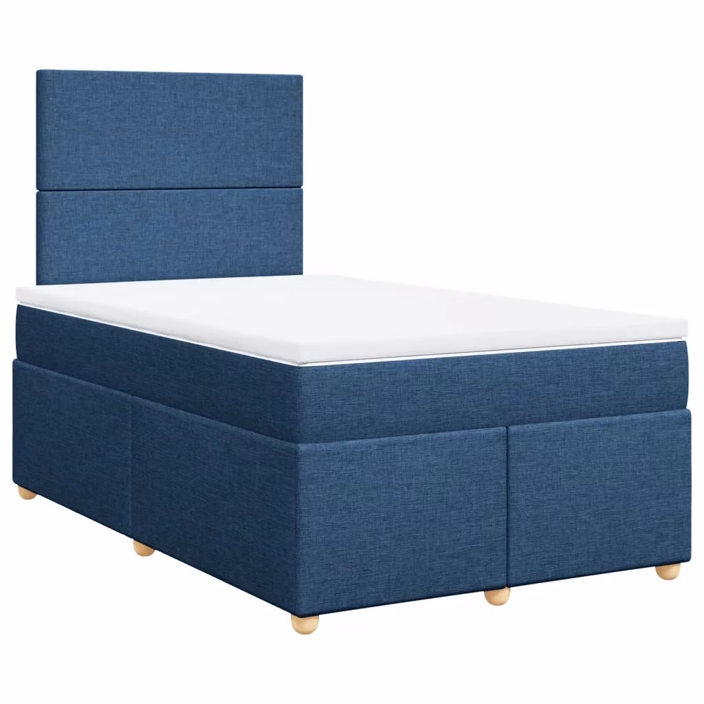Letto con Giroletto a Molle e Materasso Ibrido vidaXL, Blu e Bianco, L/P/H: 120 x 190 x 150,5 cm – 2