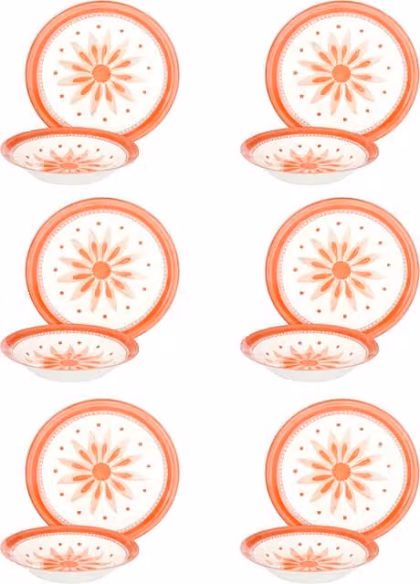 Servizio 12 piatti porcellana Margò rosa