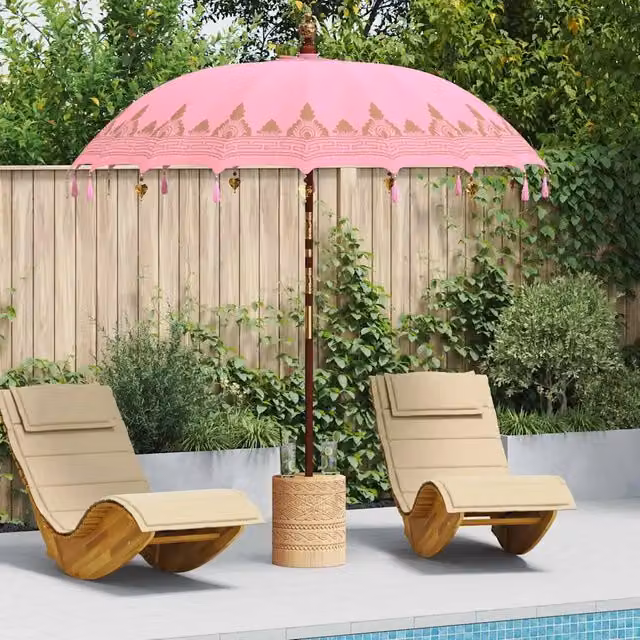 Ombrello balinese con base Rosa Ø 210-220 cm 3356906
