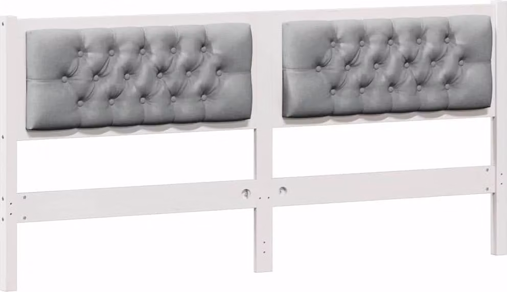 Testiera Bianco e grigio chiaro 160 cm Legno di pino massello