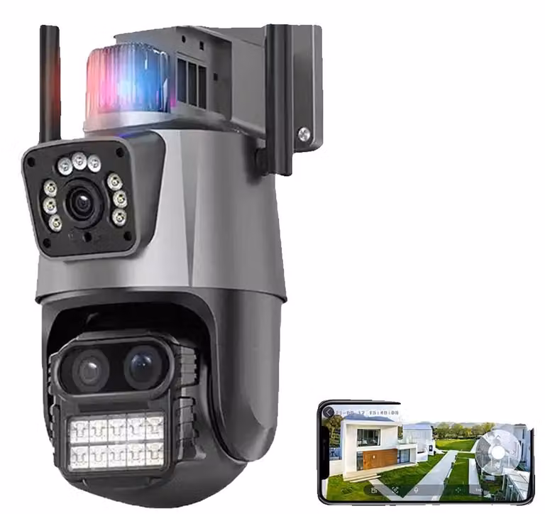Telecamera IP, risoluzione 12 MP, angolo di visione a 360°, 12 MP, SENZA scheda SD, spina UE