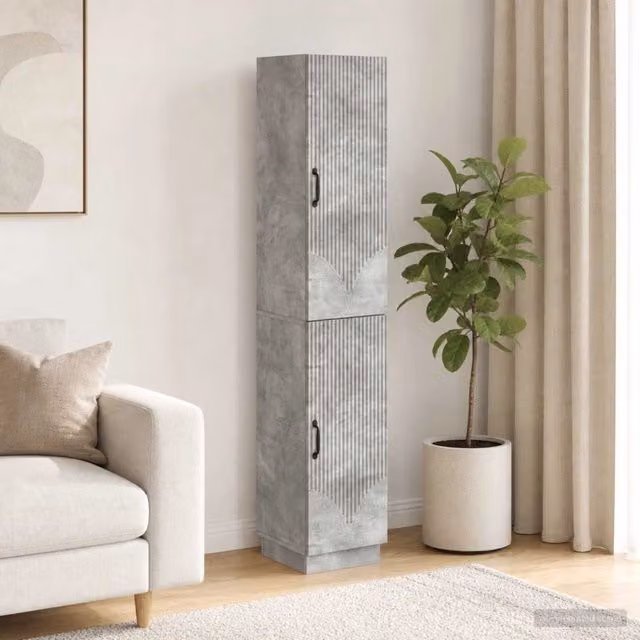 Set di 2 armadi moderni vidaXL in legno MDF grigio opaco – 1