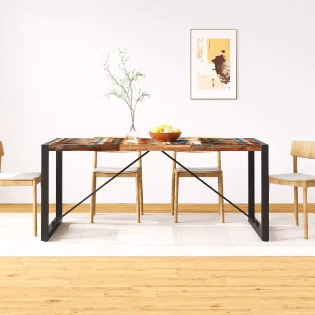 Tavolo da Pranzo in Legno Massello di Recupero 180 cm 243999