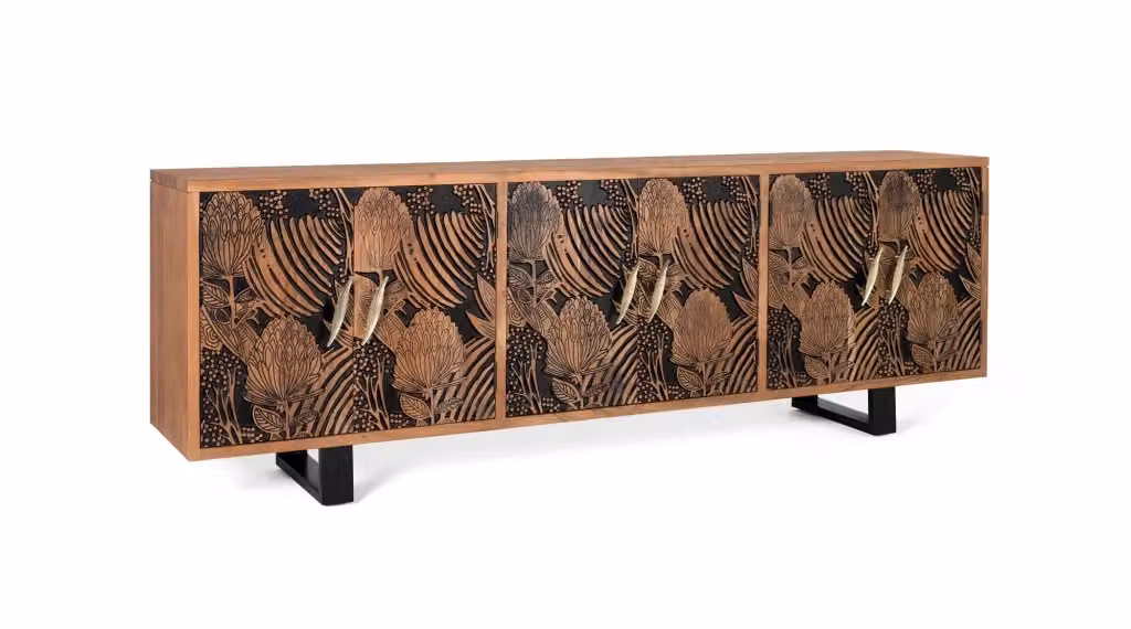 Credenza in legno di acacia e metallo marrone e nero stile industriale per la tua sala da pranzo – 2