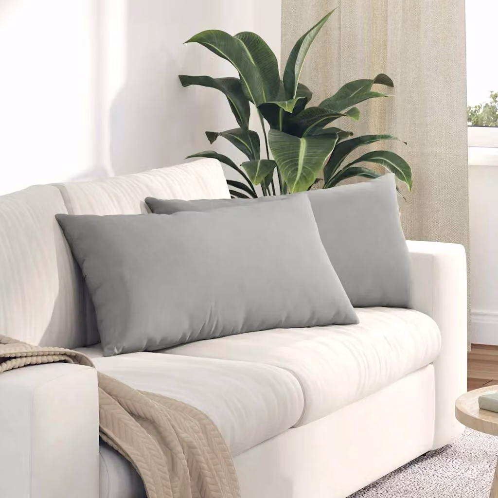 Set di 2 cuscini da divano vidaXL in tessuto grigio, L 80 cm x P 40 cm