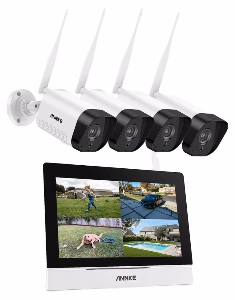 Kit di sicurezza, risoluzione HD da 5MP, installazione wireless, 4 telecamere, con scheda TF da 64G, senza alimentatore