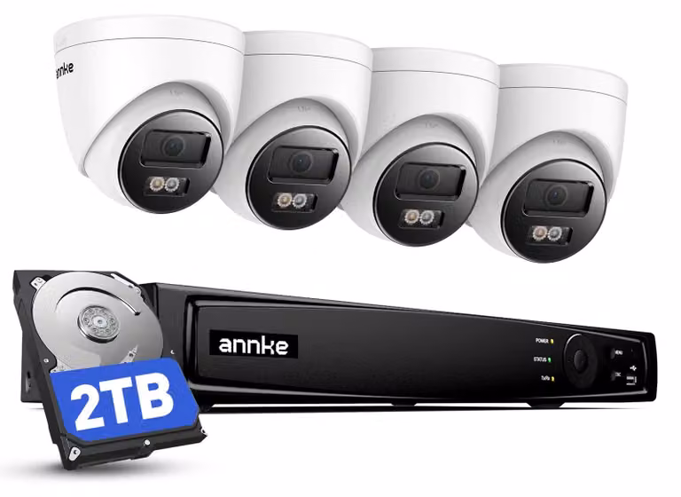 Kit di telecamere di sicurezza da 12MP, con tecnologia PoE, risoluzione 4096x3072, capacità di archiviazione di 2TB, adatte sia per interni che per esterni
