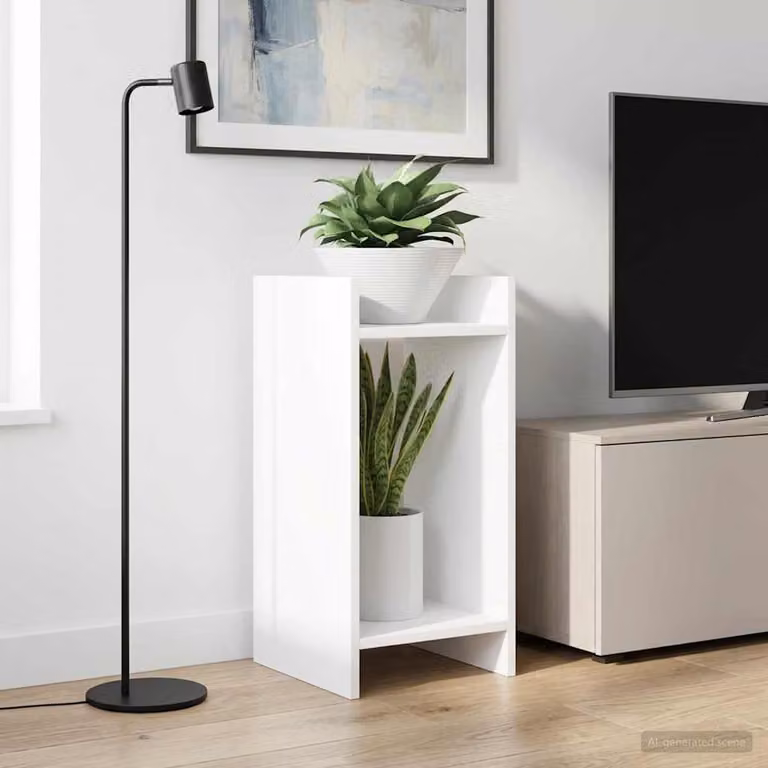 vidaXL Supporto per piante moderno in legno MDF bianco L/P/H: 30 x 30 x 60 cm