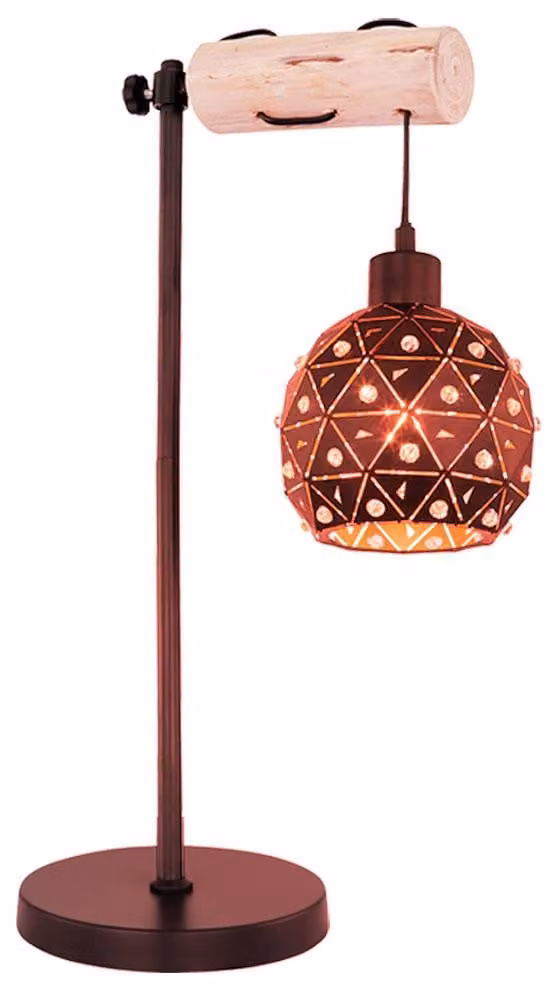 Lampada da tavolo LED RGB, oro nero, cristalli, H 55 cm
