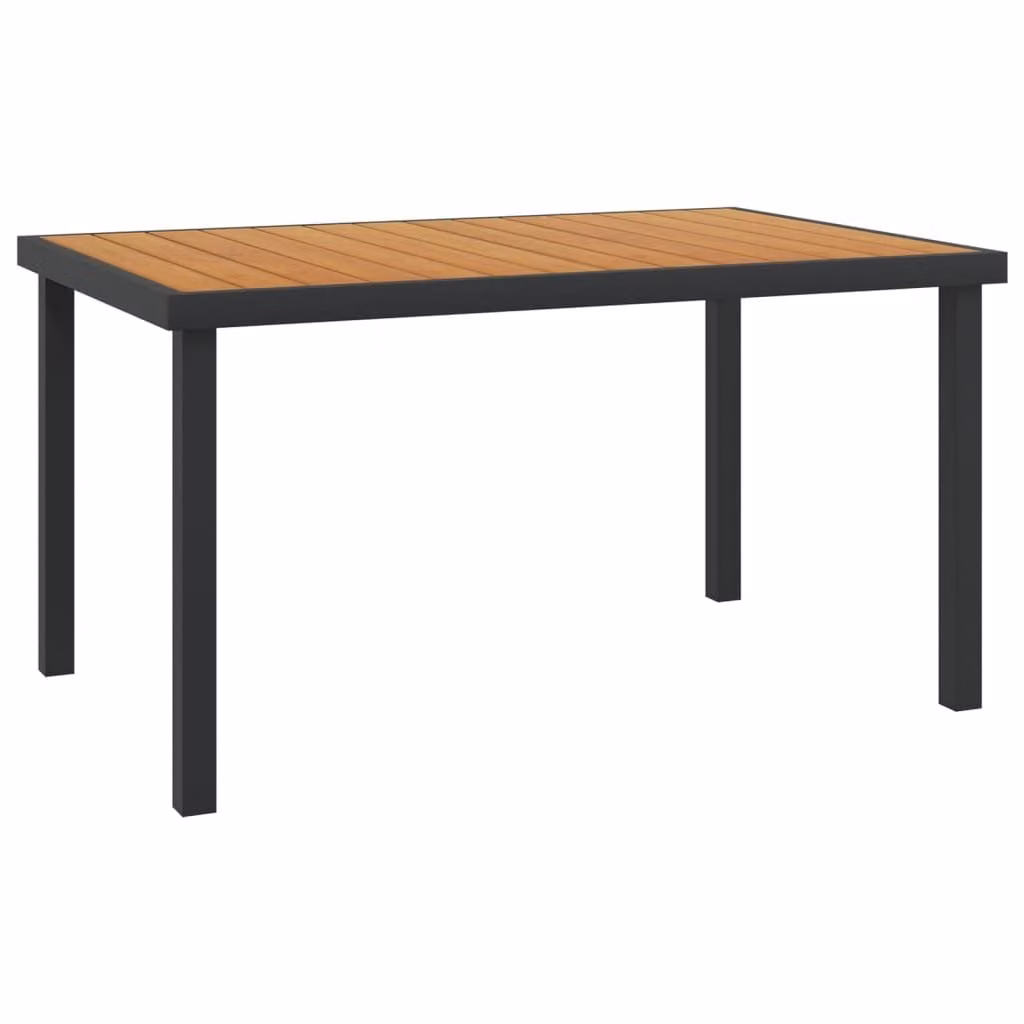 Maison Exclusive - Tavolo da giardino marrone, 140x90x74 cm, in alluminio e WPC
