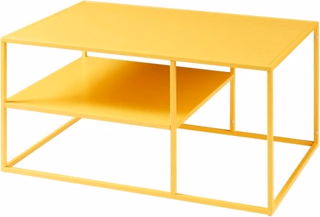 Tavolino basso consolle da salotto rettangolare 45 x 90 x 60 cm giallo 03_0010858