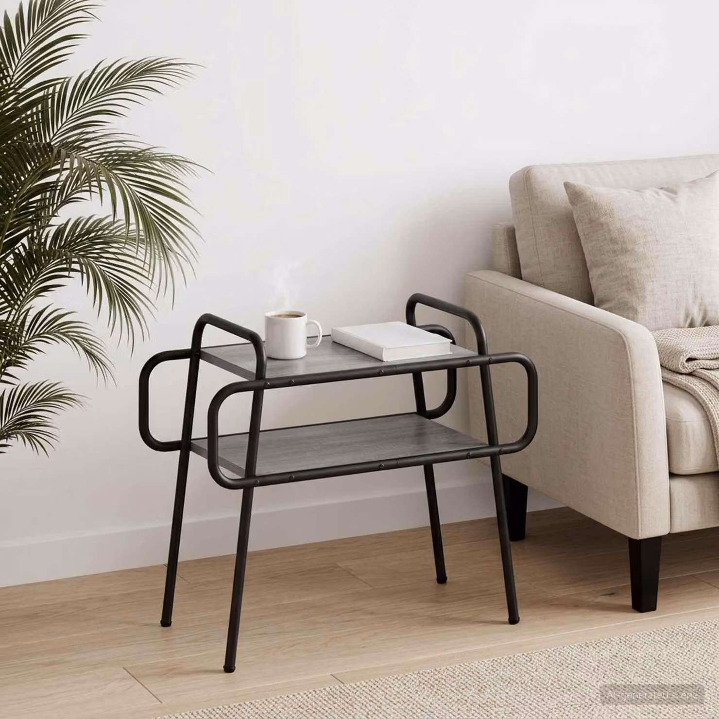 Maison Exclusive - Tavolino da caffè grigio Sonoma, 60 x 30 x 51 cm, realizzato in materiale composito di legno