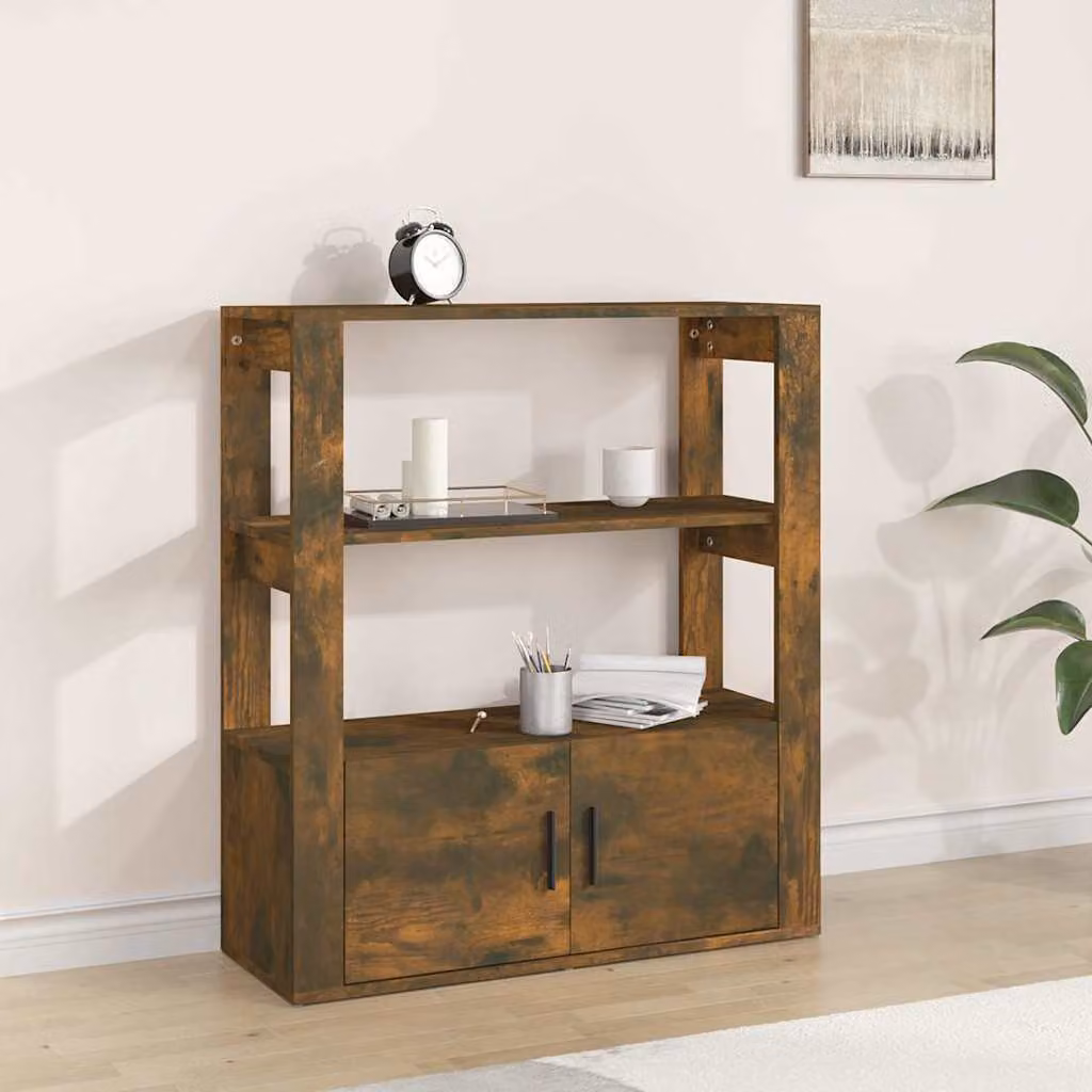 Credenza vidaXL in Legno Rovere Fumo, L 80 cm x P 30 cm x H 90 cm