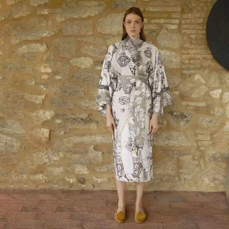 KINTSUGI Yukata - Taglia: L/XL,Colore: KINTSUGI - MARRONE