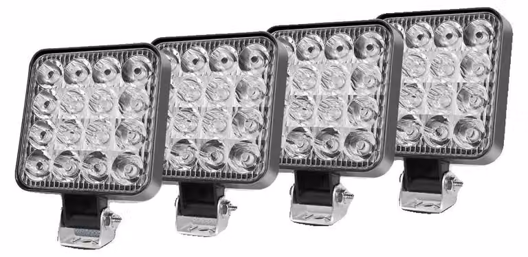 Lampada da lavoro, faretto combinato, costruzione robusta, 4 pezzi
