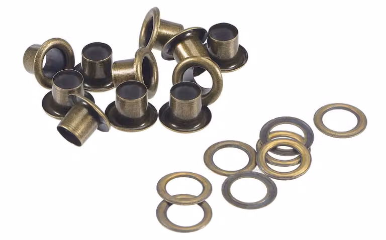 200 set di occhielli con rondelle, dimensioni 10,5 x 6 x 7 mm, in alluminio, bronzo