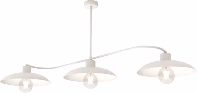 Lampadario Industrial Luceart-Classic Euryphaessa con 3 Luci in Metallo Bianco e Diffusori a Cupola – 1
